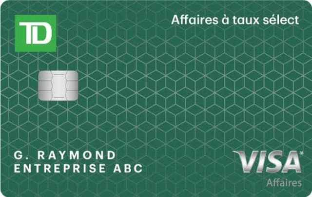 Carte Visa* TD Affaires à taux sélectᴹᶜ
