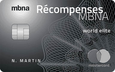 Carte de crédit Mastercardᴹᴰ World Eliteᴹᴰ Récompenses MBNA (Québec)