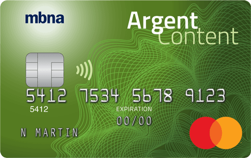 Carte de crédit Mastercardᴹᴰ Platine PlusᴹᴰArgent Content MBNA